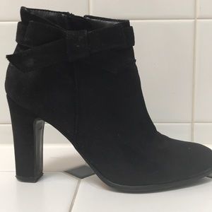 Black suede booties